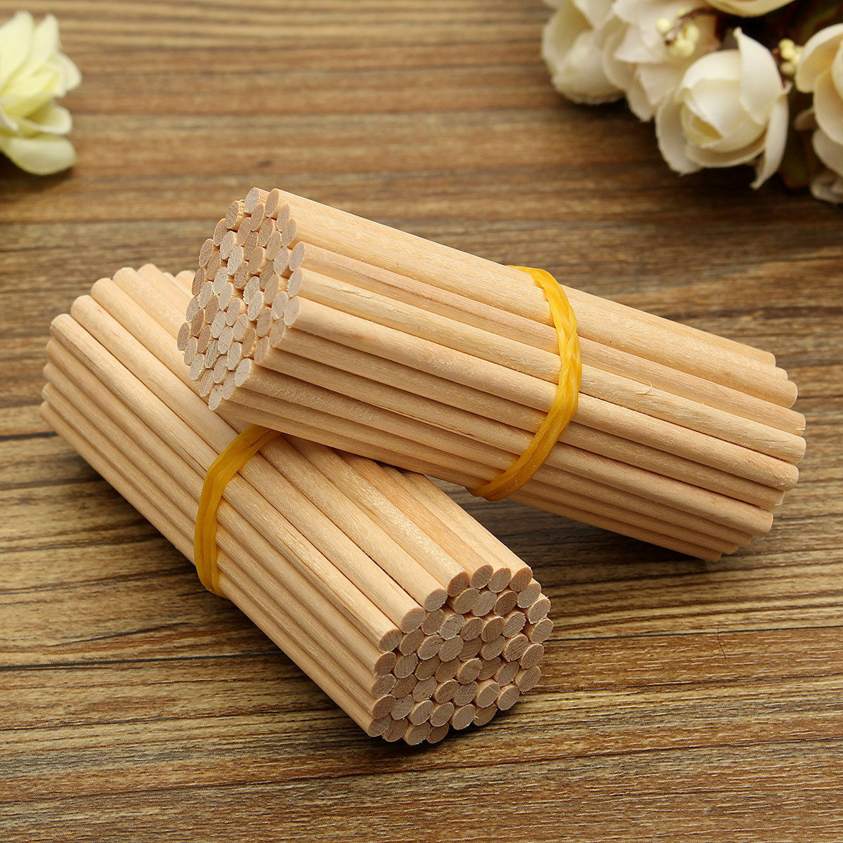 100Pcs 80mm Round Wooden Lollipop Lolly Sticks Cake Dowels For DIY Food Crafts
