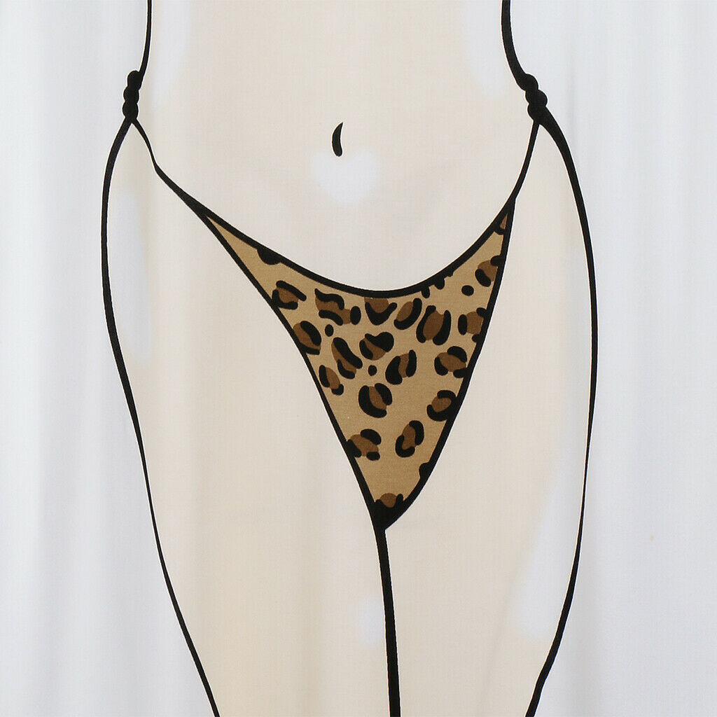 2 Pieces Funny Bikini Printed Tshirt Coverup for Woman, Beach Dress Swimsuit