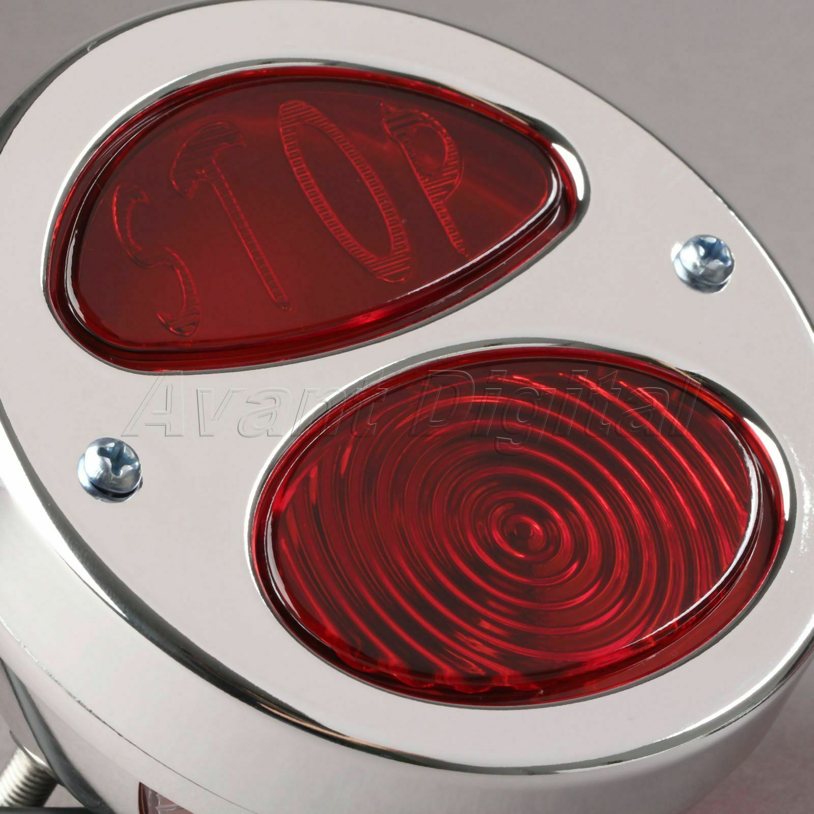 Universal Black Shell Motorcycle Tail Brake Light "STOP " Rear Lamp Bulb