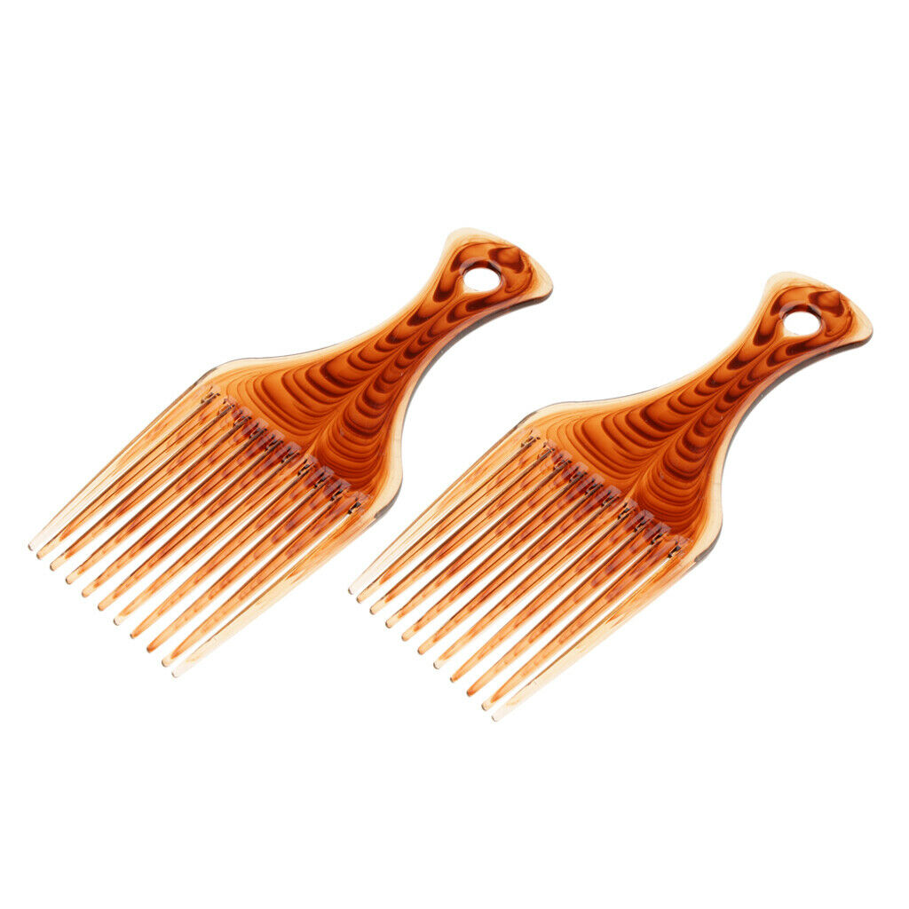 2 Pcs Long Tooth Afro Comb Curly Hair Brush Salon Hairdressing Styling Tools