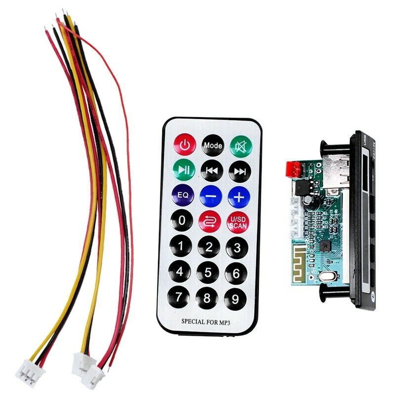 Bluetooth5.0 Mp3 Wma Wav Decoder Board 5V 12V Wireless Audio Module Color ScreD8