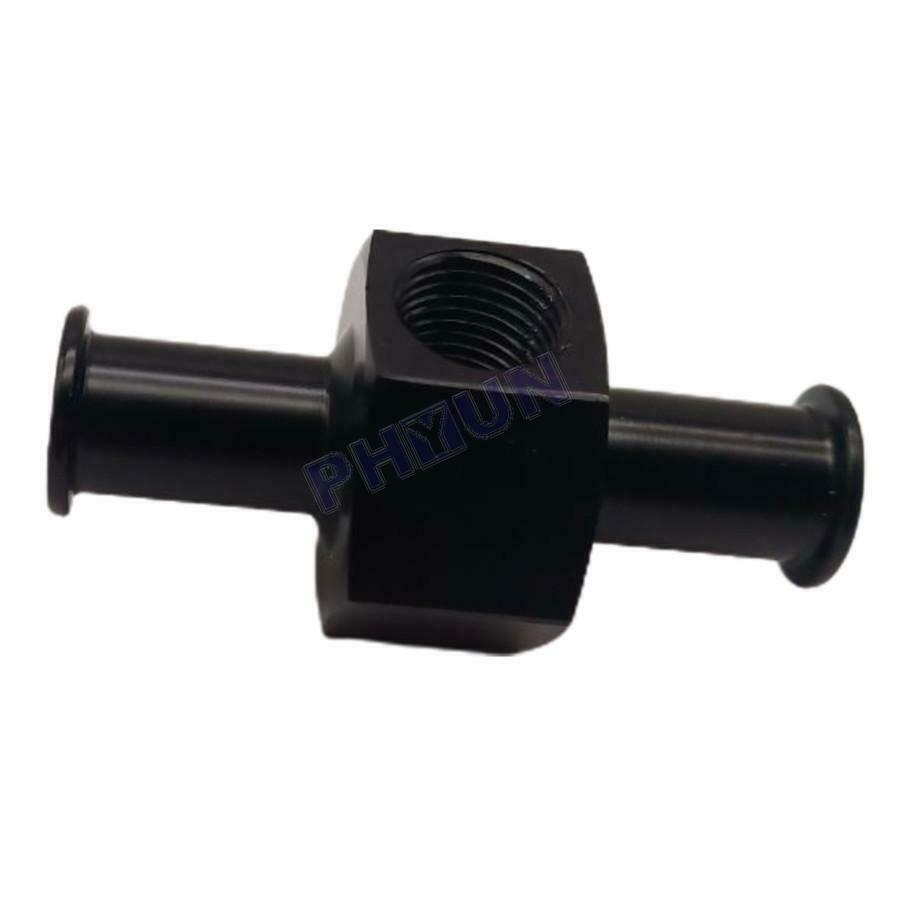 3/8" Hose 1/8" Npt Fuel Nitrous Pressure Gauge Adapter Black Aluminum Universal