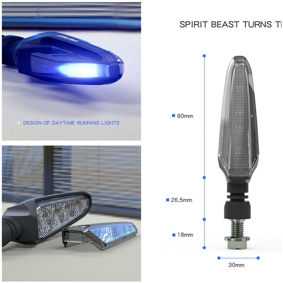 Motorcycle Modified Turn Signals Waterproof LED Direction Lamp Decorative Moto
