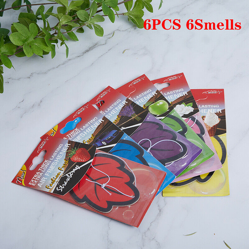 6PCS Car Air Freshener Natural Scented Hanging Vanilla Perfumecar Accesso.l8
