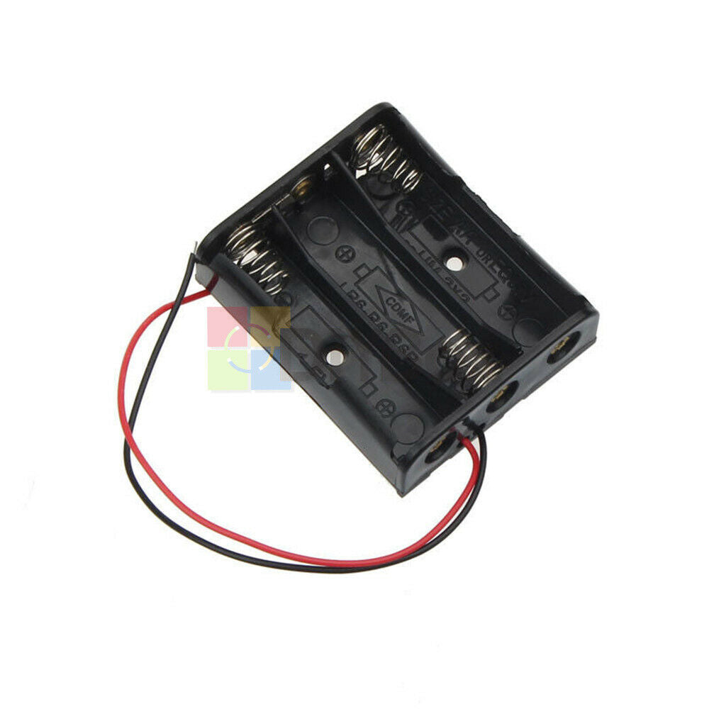 3X 18650 Battery Case Holder 3.7V 3 Slots Plastic Storage Box With Wire Lead