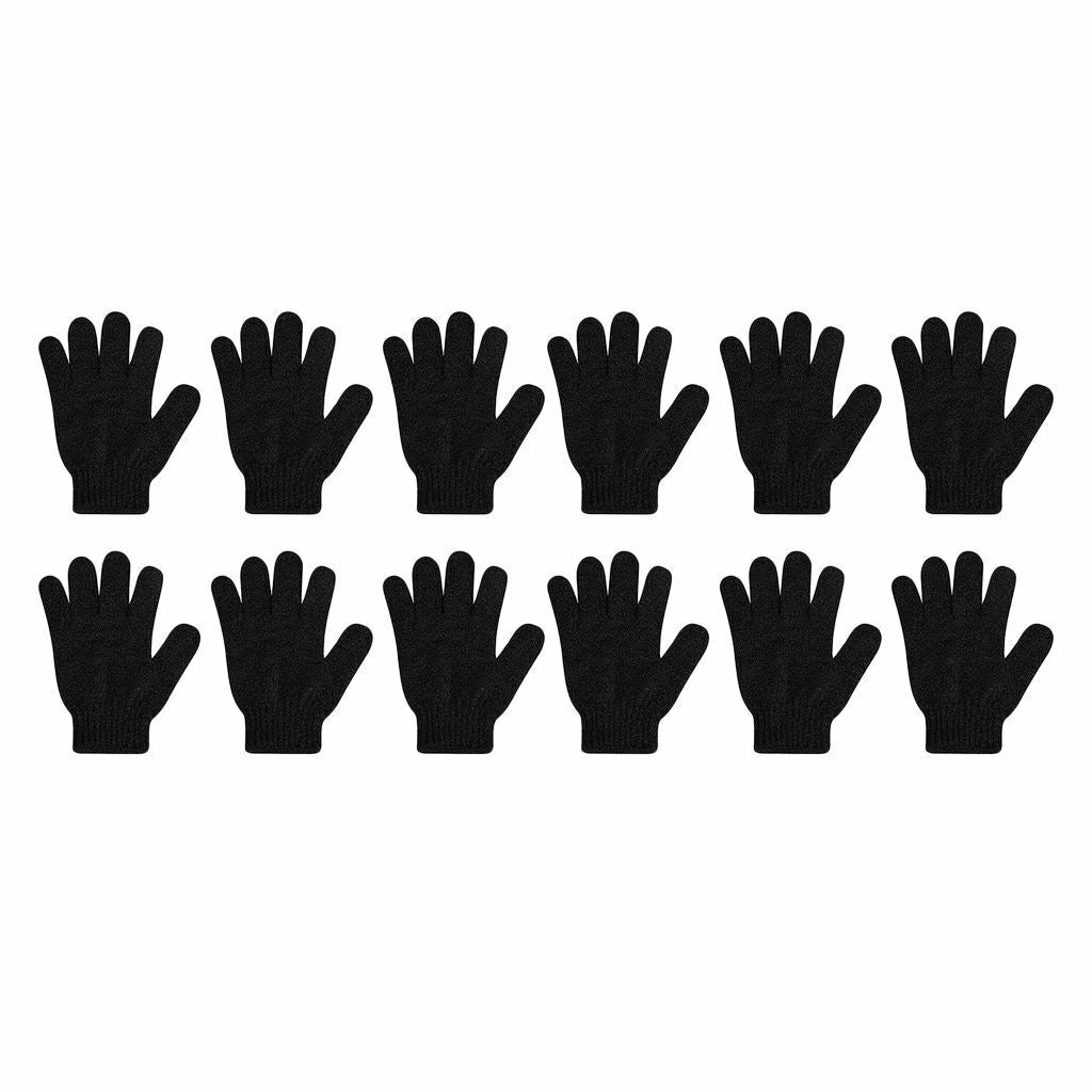 12 Packs Black Exfoliating Gloves Exfoliating Bath Dead Skin Cell Remover