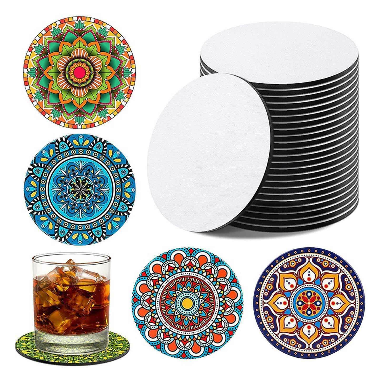 20x Sublimation Blank 10cm Circle Neoprene Coasters with non-slip bottom