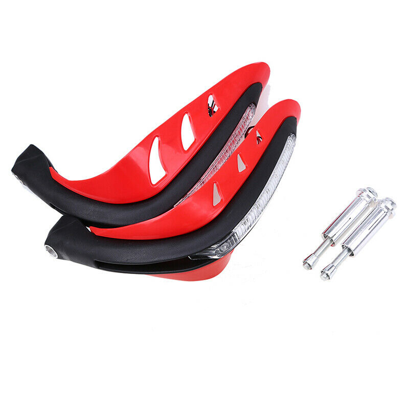 Pair LED Indicator Light Motorcycle 1" Handlebar Mounting Hand Guard Protection