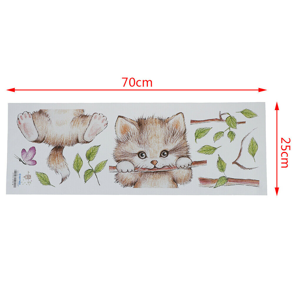 Cat butterfly tree branch wall stickers kids room home decoration wall de.l8