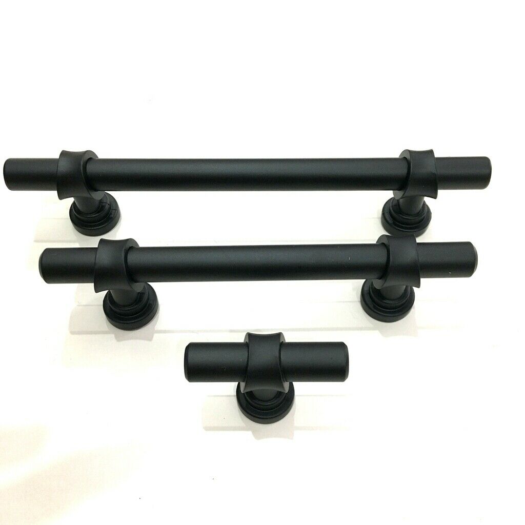 Black Metal Kitchen Cupboard Door Cabinet T Bar Handle Pull Knob 146mm
