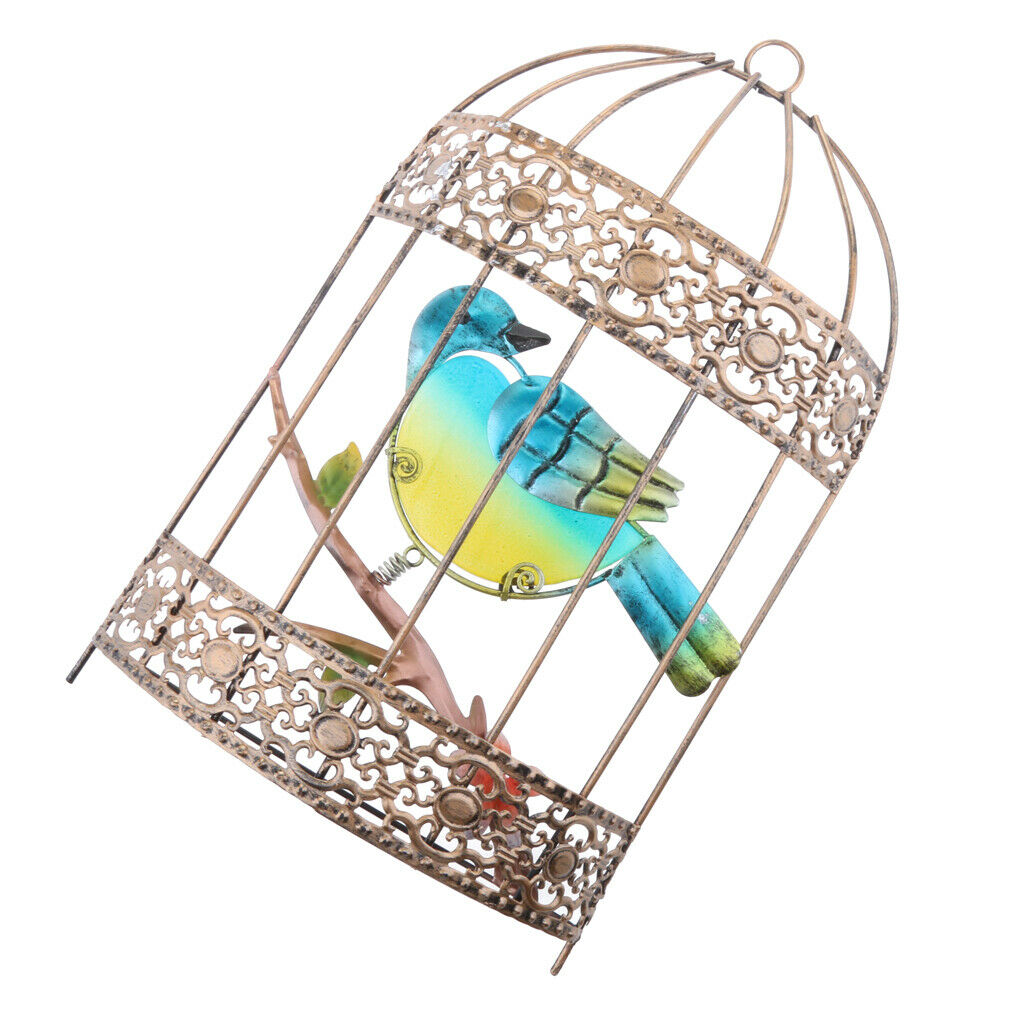 Iron Craft Bird Cage Wall Hanging Statue Home Wall Ornaments Sculpture