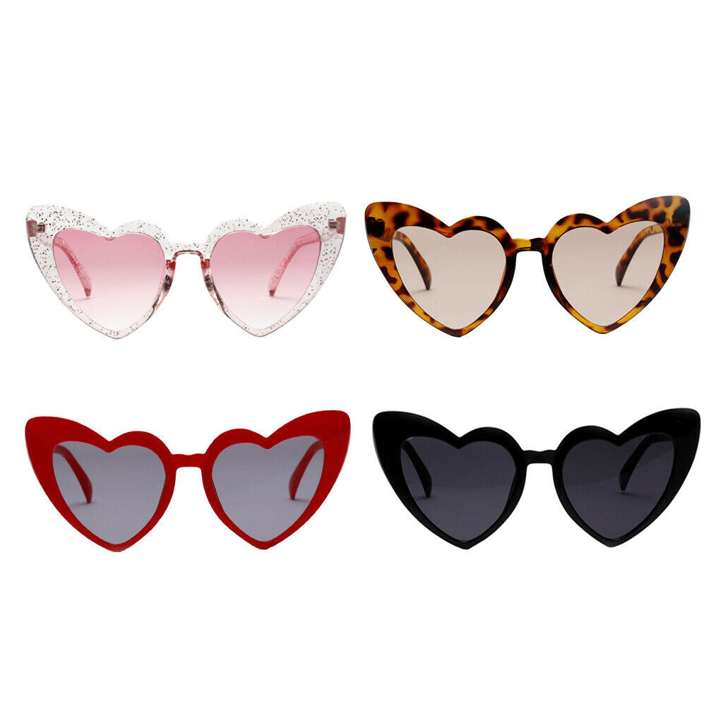 4pcs Chic Heart Shaped Sunglasses Summer Sun Glasses Rave Party Club Eyewear