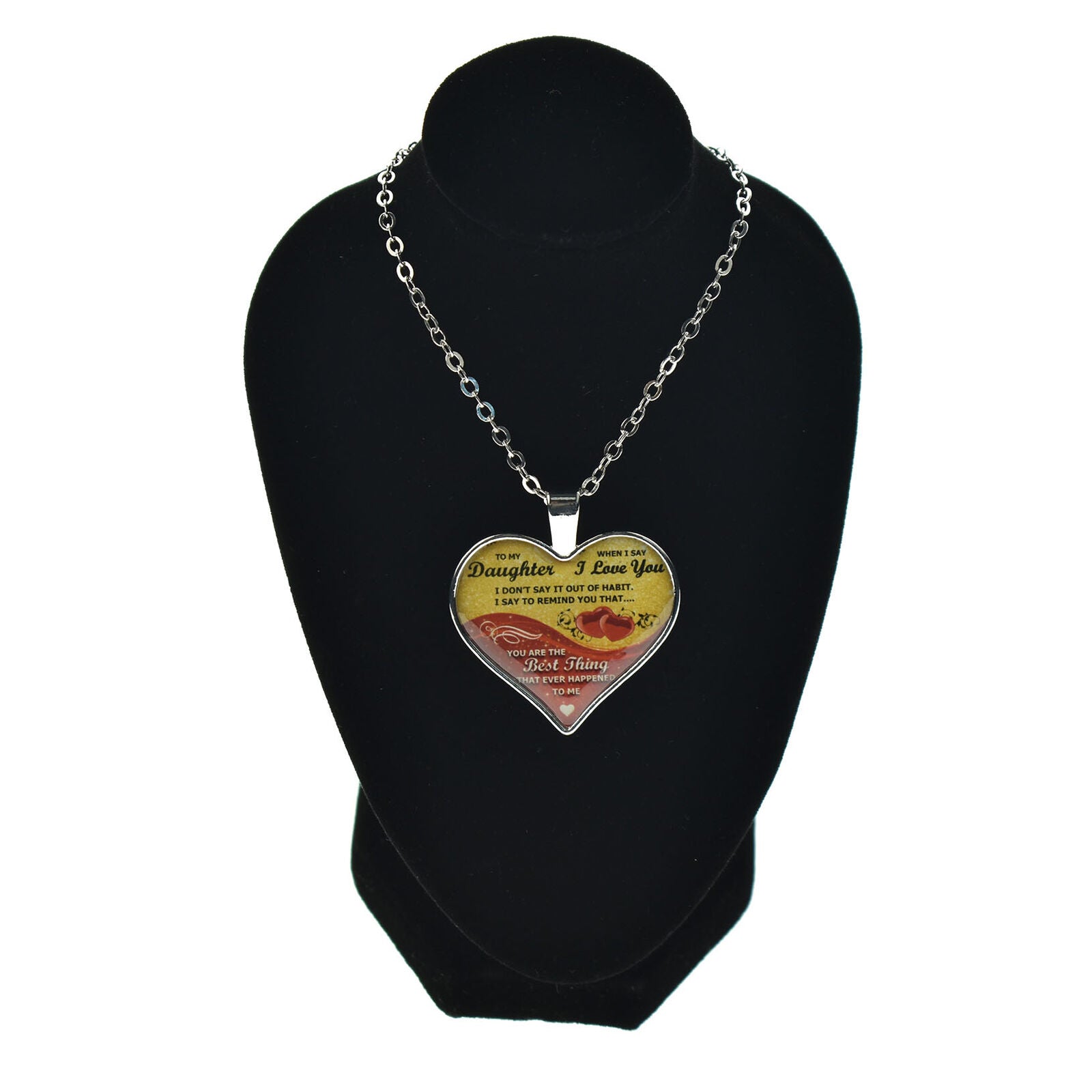 To My Daughter Heart Necklace I Love You From Mom Dad Best Thing Pendant Gift
