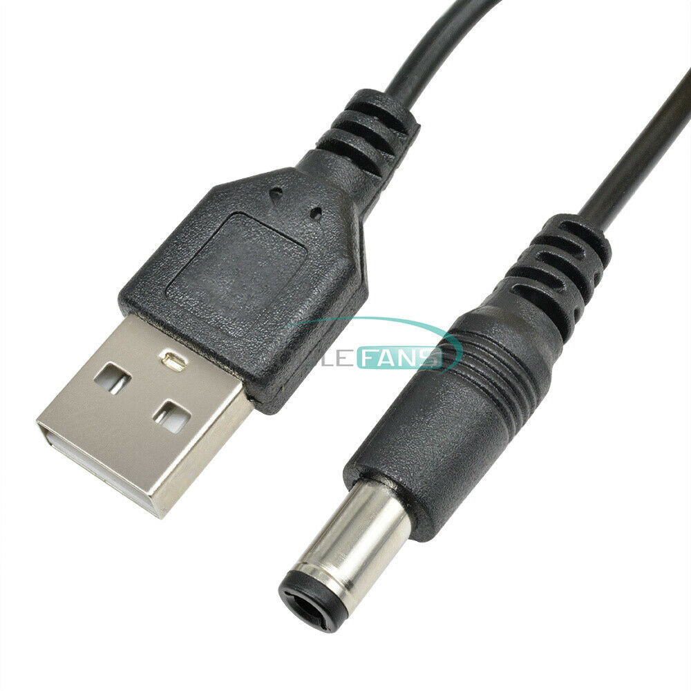 2PCS USB 2.0 to DC USB to power line Cable MCU Power Supply 5.5mm X2.5mm 5.5X2.1