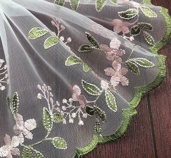 1 yard hand embroidery flower lace DIY wedding dress sewing accessories 220MM