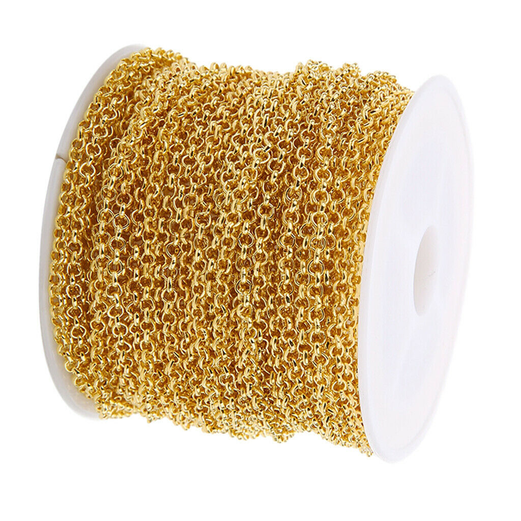 10yds Golden Metal Tail Chain Connectors Charms Anklet Jewelry Findings
