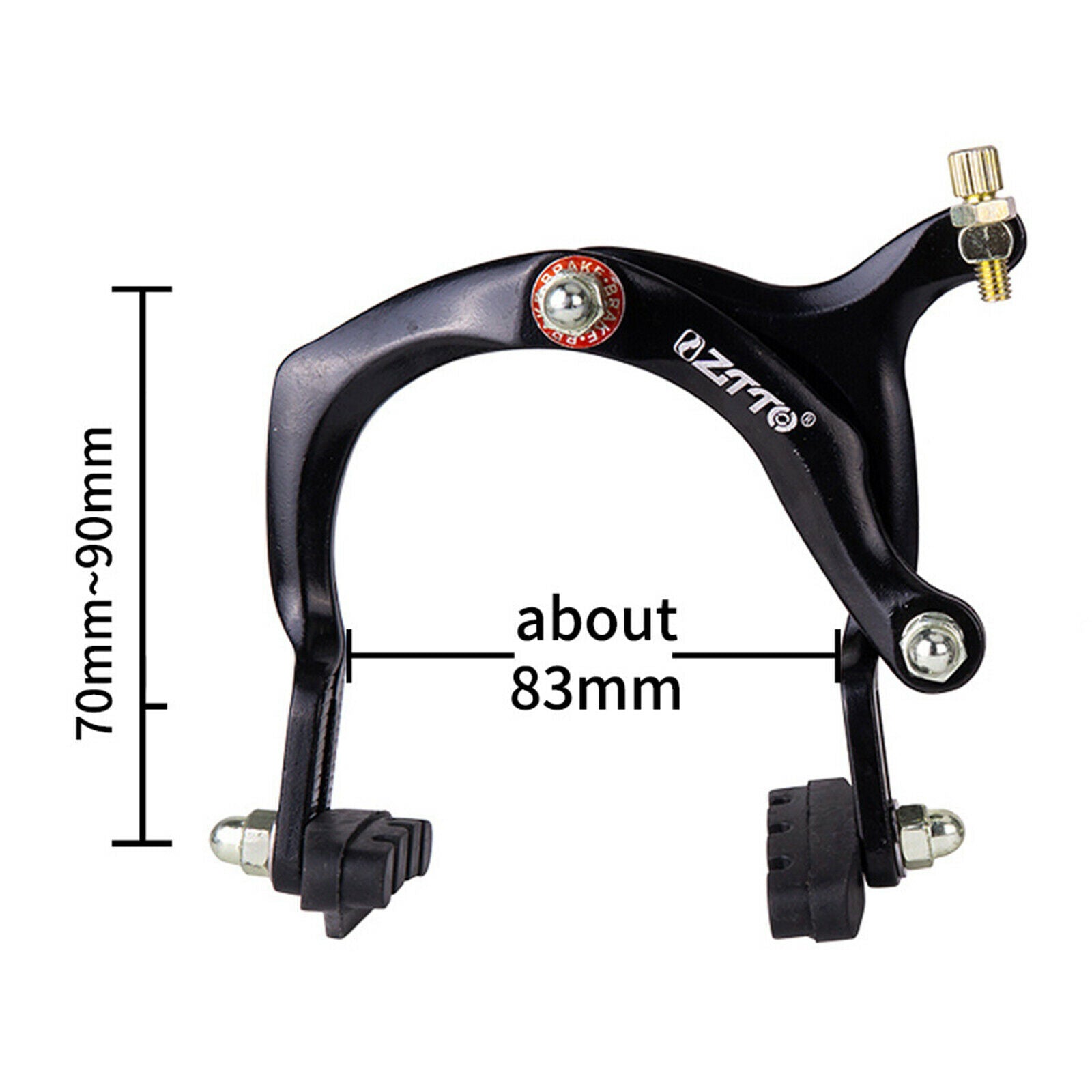 1Pair Bicycle Brake Caliper 70-90mm Reach Front and Rear Road Bike Black
