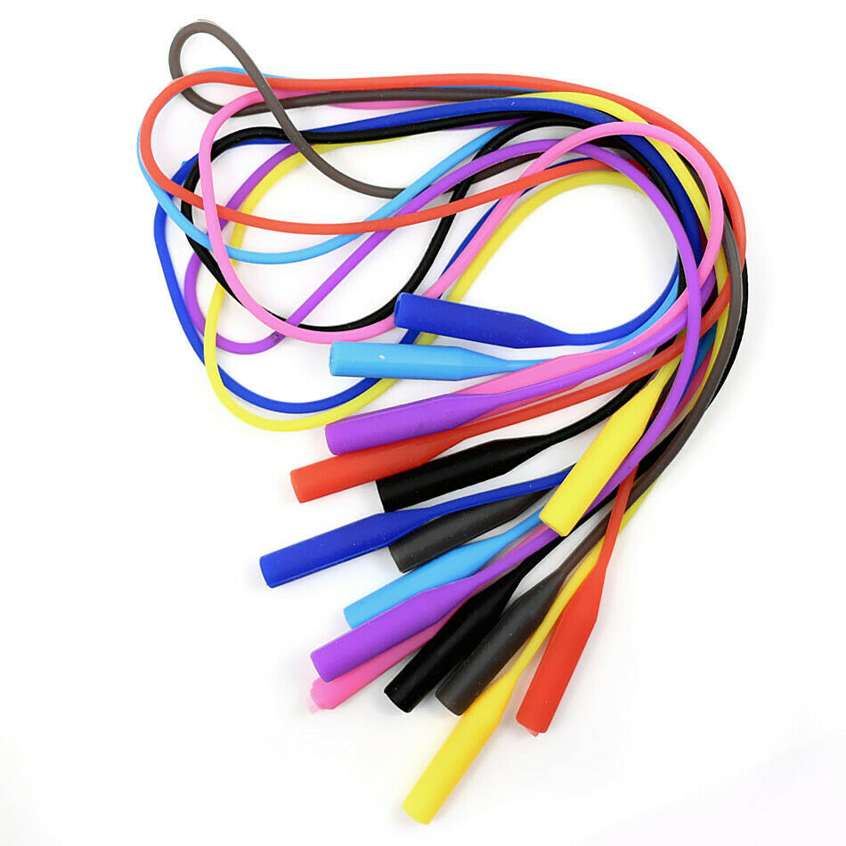 5pcs Silicone Bands Eyeglasses Strap Glasses Sunglasses Holder Retainer Black