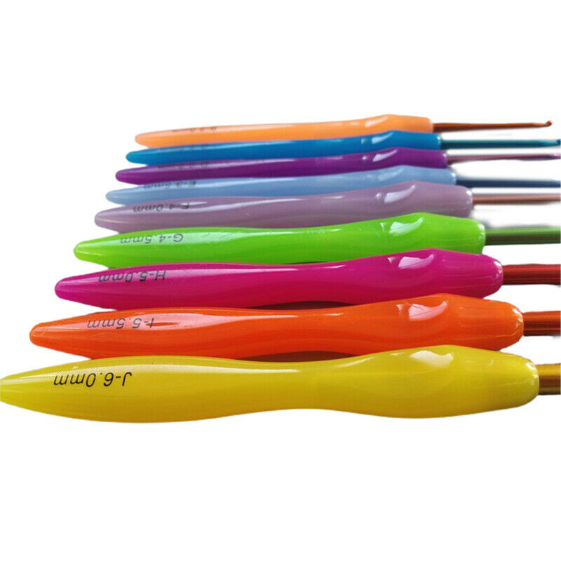 2.0-6.0mm 9Pcs Aluminum Hook Crochet hooks Template Kit TPR Knitting Need.l8