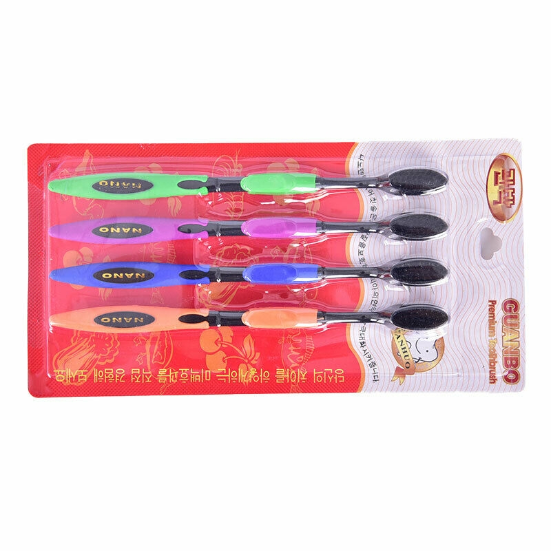 4Pcs double layer soft bristle toothbrush portable bamboo charcoal toothb.l8