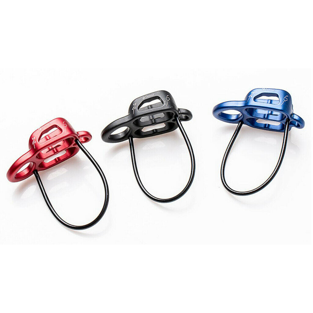 Outdoor CE Rock Climbing   ATC Belay Device Descender Rappelling Gear Black