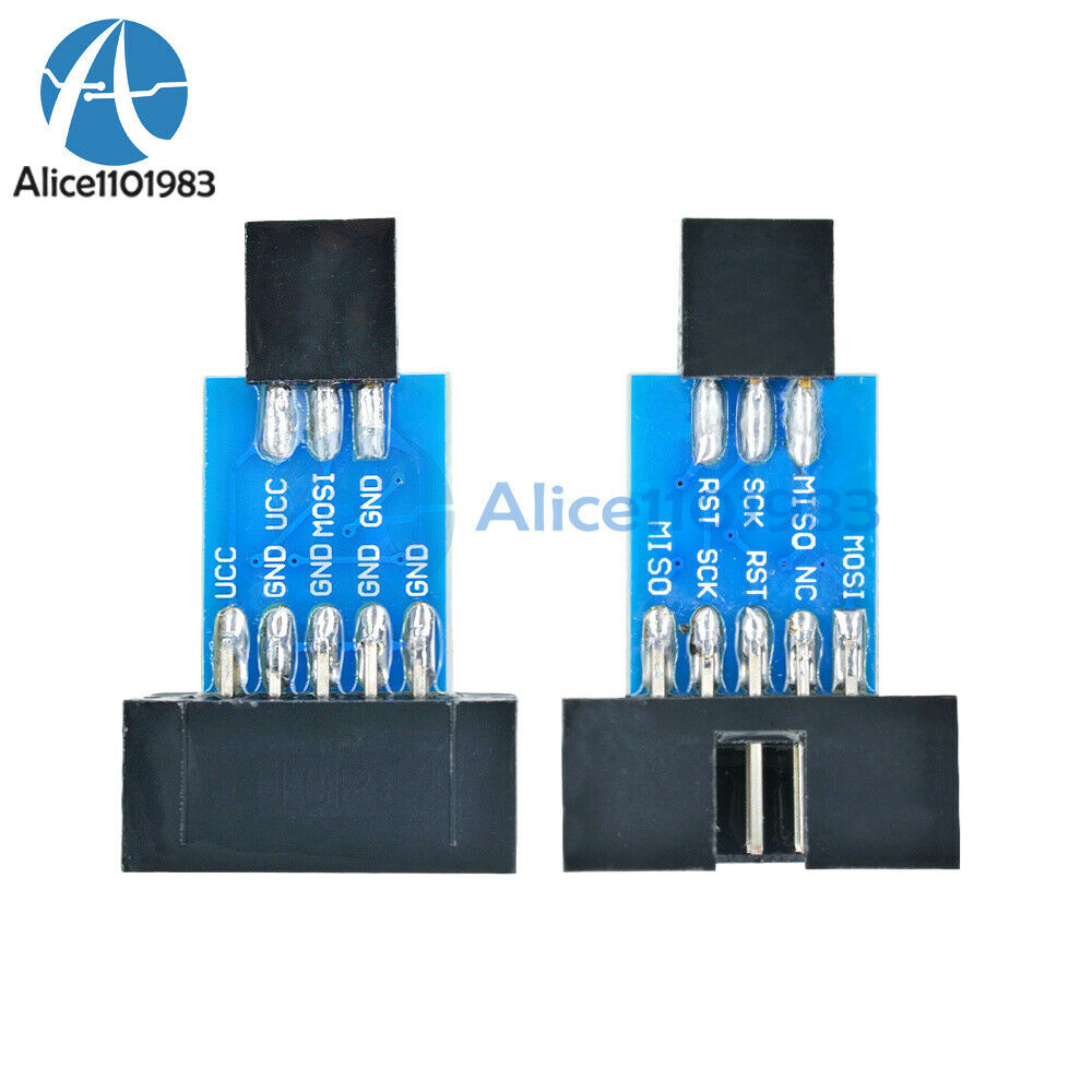 2PCS 10 Pin to Standard 6 Pin Convert Adapter Board ATMEL AVRISP USBASP STK500