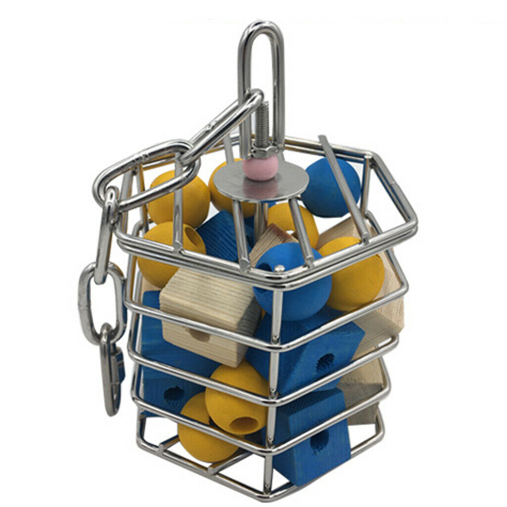 Parrot Stainless Steel Feeding Box Fruits Nuts Basket Pet Bird Foraging Feeder