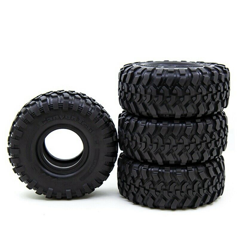 4PCS 118MM 1.9 Rubber Tires Tyres Wheel for 1/10 RC Cler Car Axial SCX10 900H1I8