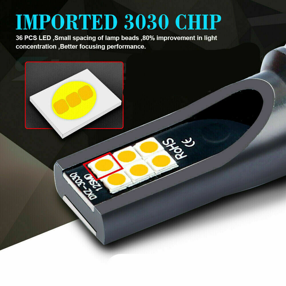 2Packs 200W Headlight LED Bulbs Error H4 Kit CREE Canbus HID 6000K Car Lamps Set