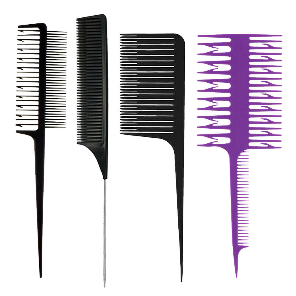 Rat Tail Sectioning Foiling Comb for Hair Dyeing/Highlighting/Balayage 4pcs