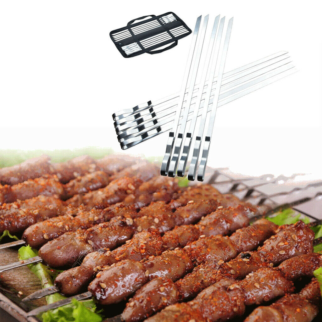 10pcs Barbecue Skewers BBQ Needle Sticks Skewers Set Accessory Reusable