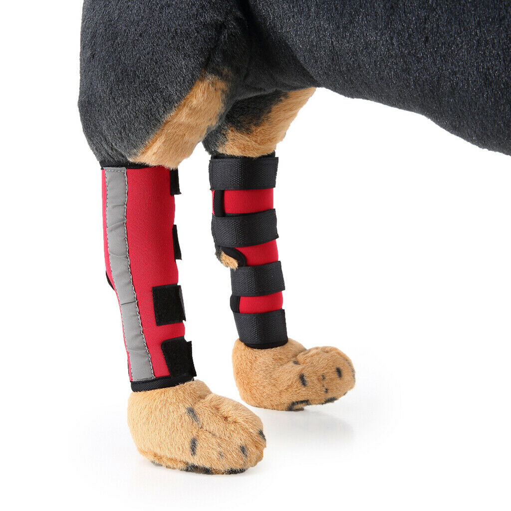 Pet Knee Pads Pet Leg Socks Pet Dog Puppy Protective Joints Protector Red S