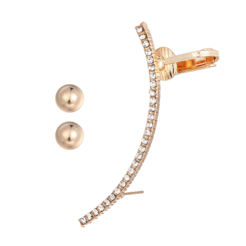 Crystal Dangle Earrings Golden Asymmetric Ear Studs Fashion Jewelry Womens
