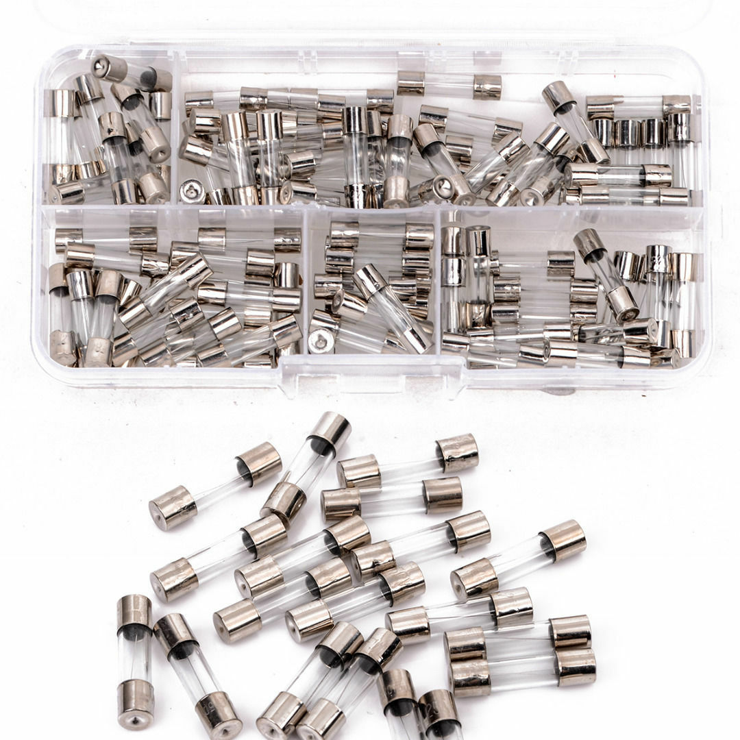 100Pcs Set 5x20mm Quick Blow Glass Tube Fuse Assorted Kits,Fast-blow Glass Fuses