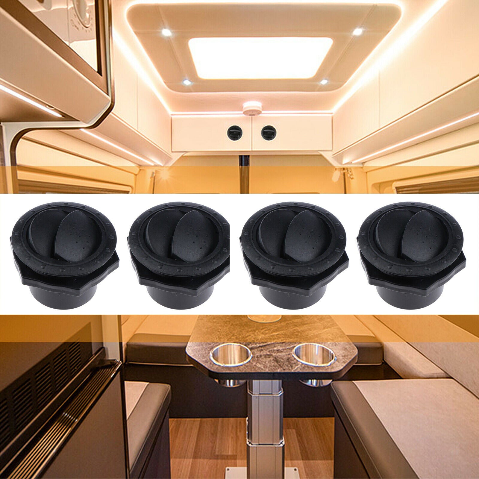 Pack of 4 Dashboard Air Conditioning Deflector Outlet Side Roof Vent for Car RV
