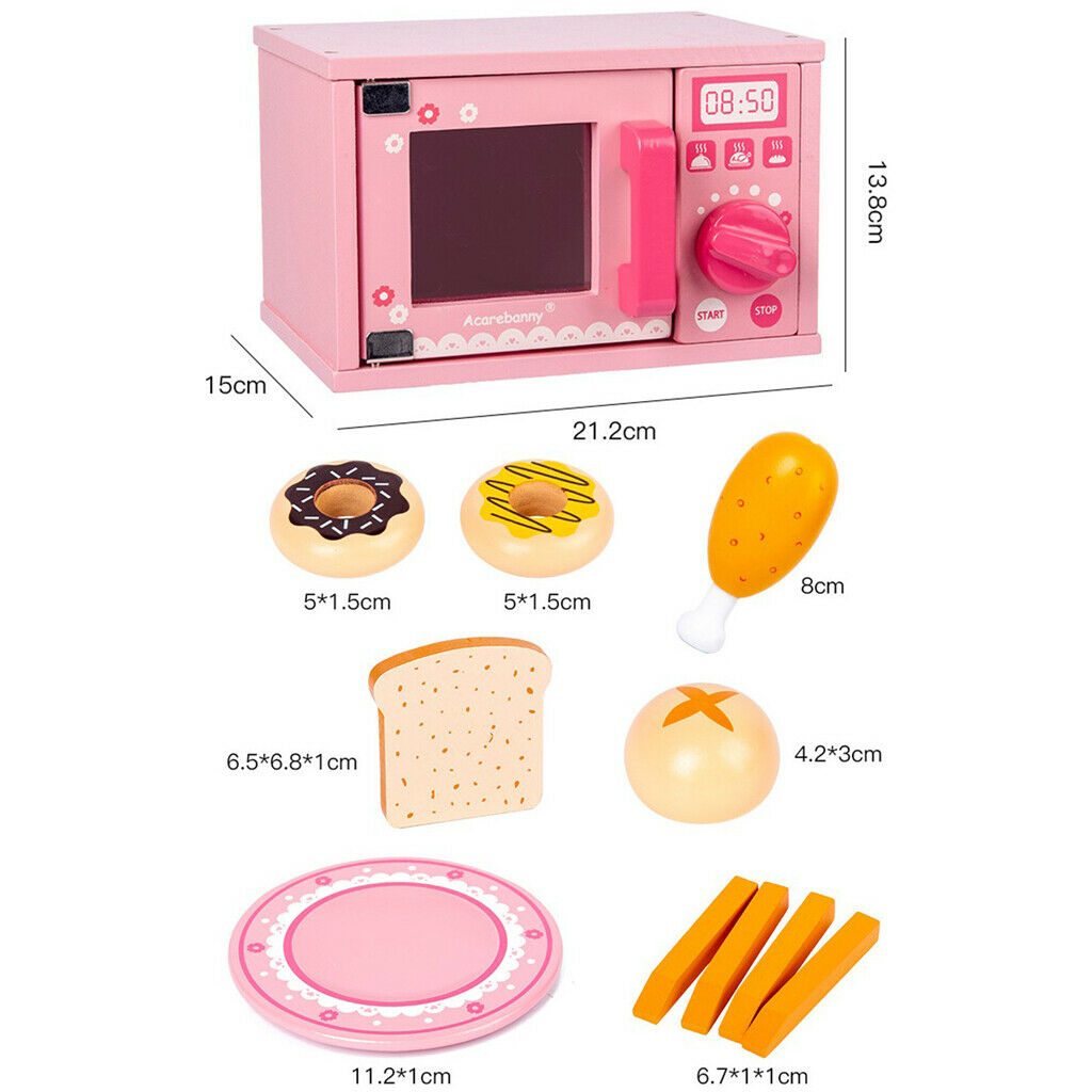 Microwave Toys Simulation Pretend Play Kids Oven Early Preschool Play House