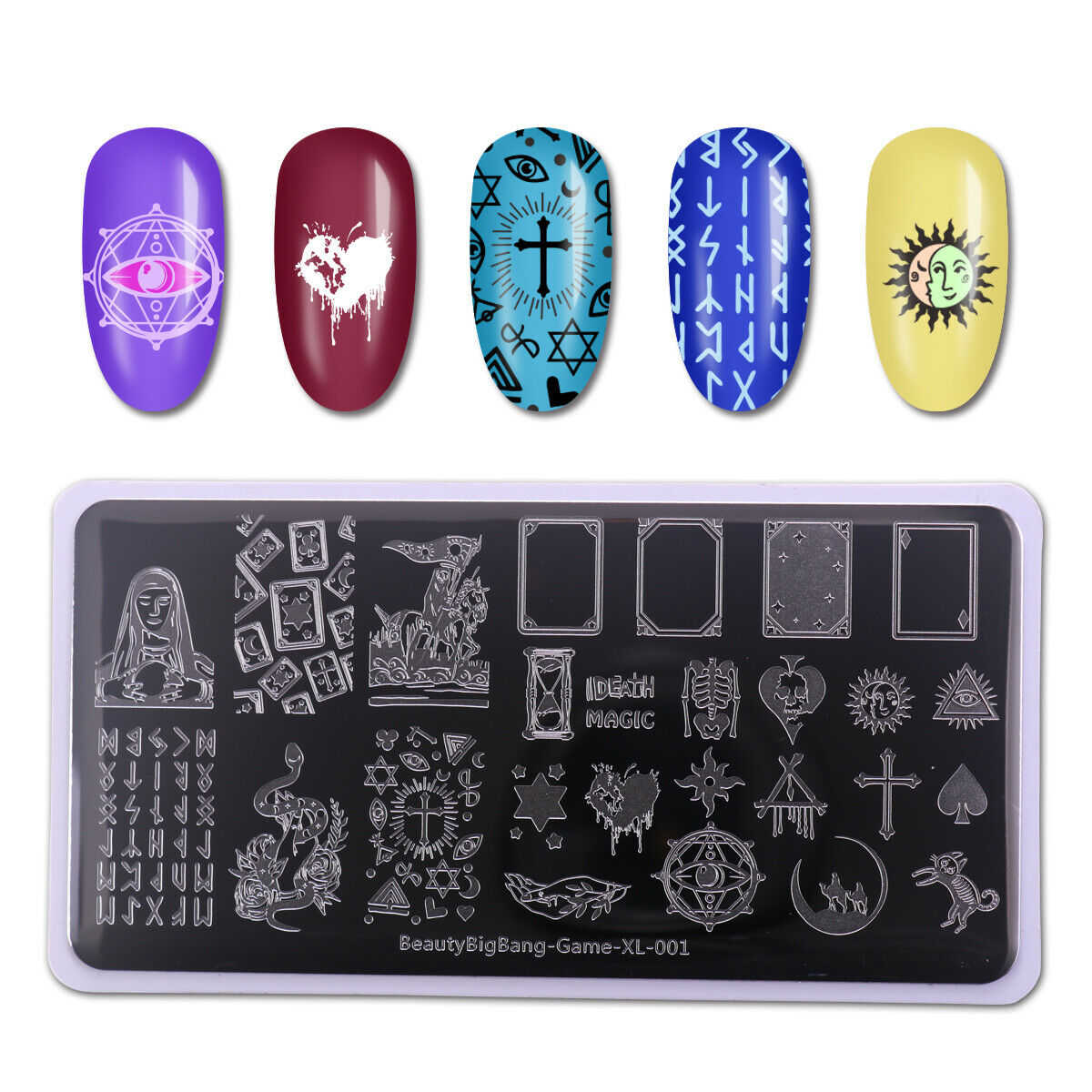 BeautyBigBang Stainless Steel Tarot Magic Nail Art Plate Nail Stamping Plates HN