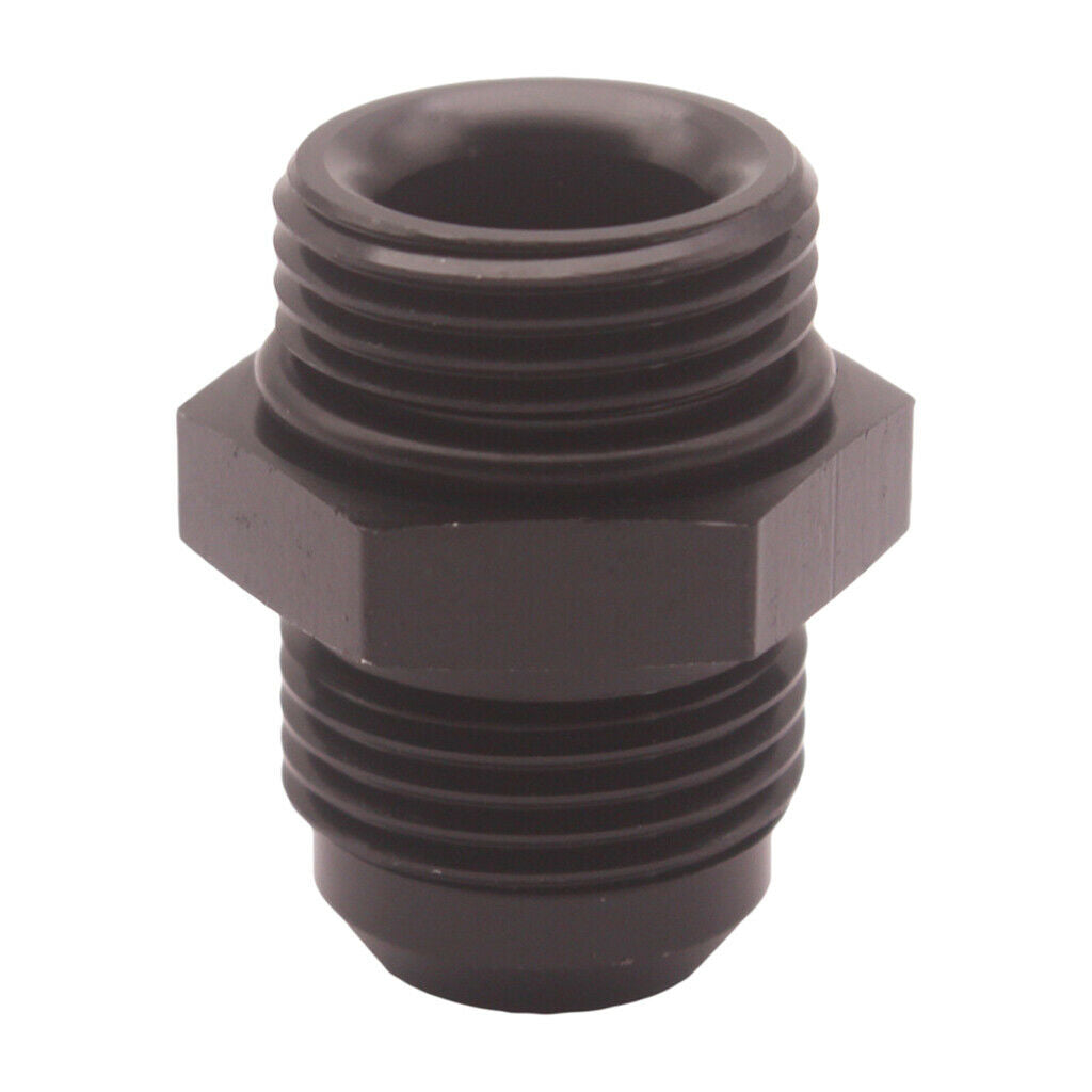 Aluminum ORB-10 O-ring Boss 10AN to AN12 Male Adapter Adapter Fitting, Black