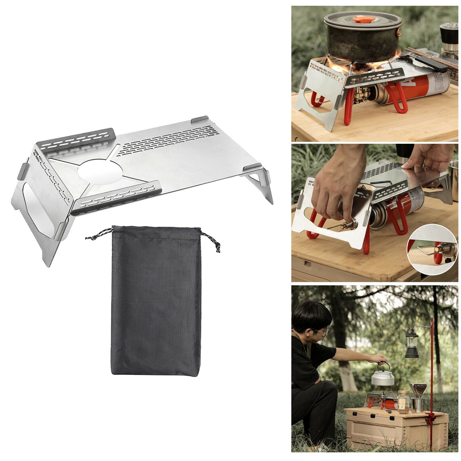 Portable Folding Stove Table Camp Stand Holder Hiking Backpacking Picnic