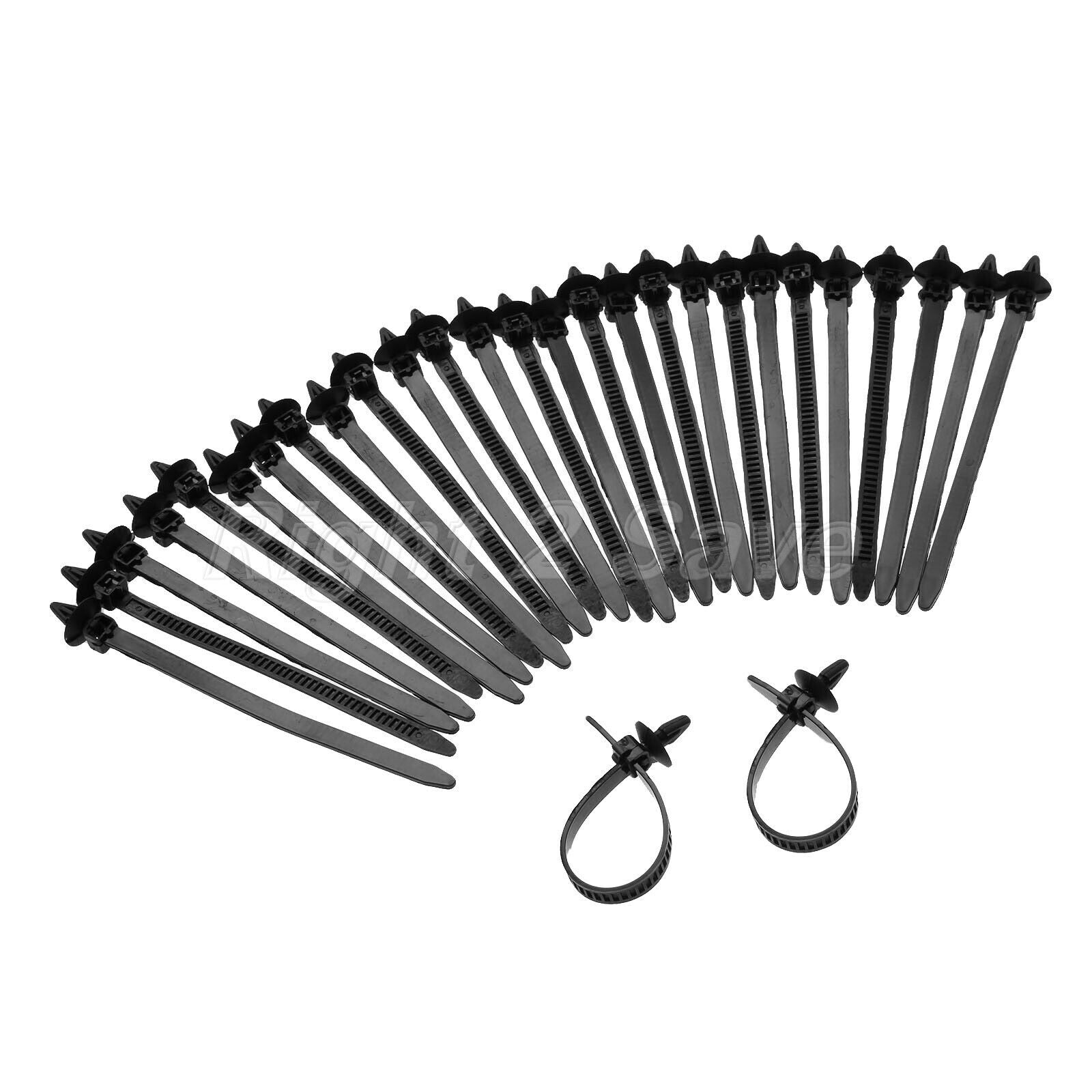 Universal Car Nylon Black Cable Ties 140mm Length Releasable Straps 8mm 30Pcs