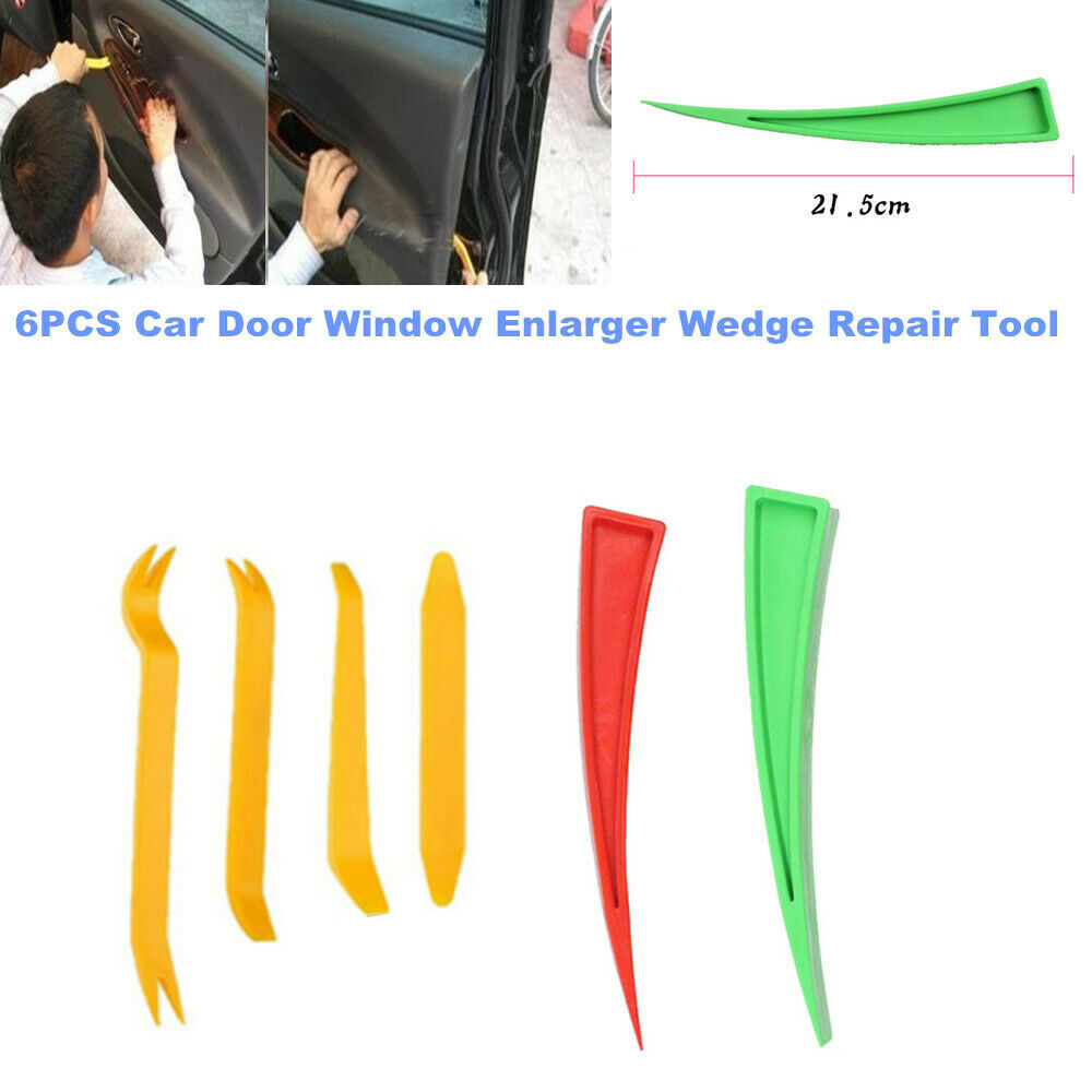 6PCS Car Door Window Enlarger Wedge Dent Repair Tool Panel Paint Auxiliary Kit