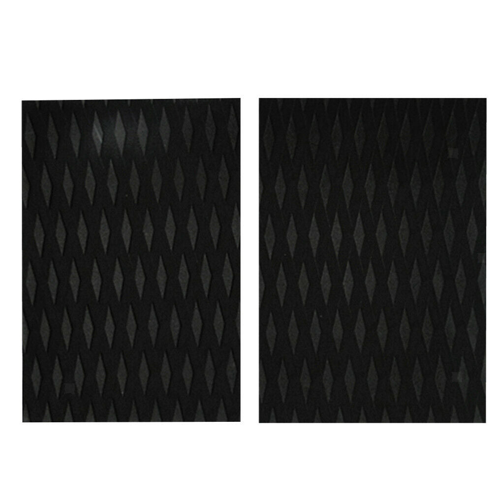 prettyia 2 Pcs Non-Slip EVA Traction Pad Surf   Surfboard Deck Grip Black