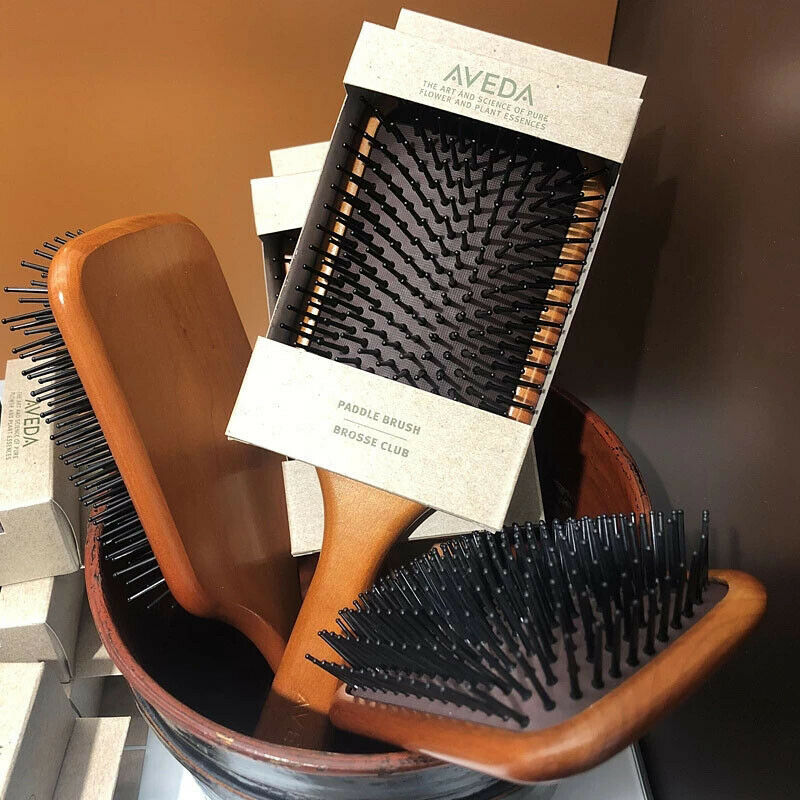 Peach Wooden Hair Brush Scalp Hairbrush Combs Women Tangle Hairdress Kt