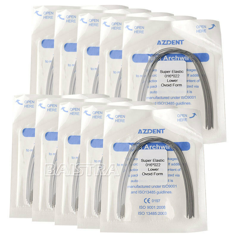 20*Dental Niti Arch Wires Rectangular 16X22 Lower Super Elastic Natural