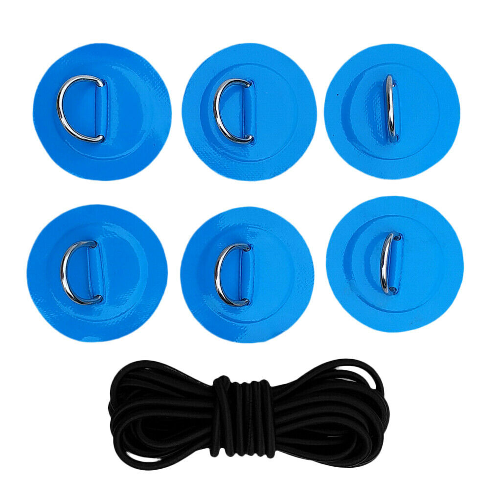 Premium Stand Up Paddleboard   Bungee Deck Rigging Kit D-ring Patch Blue