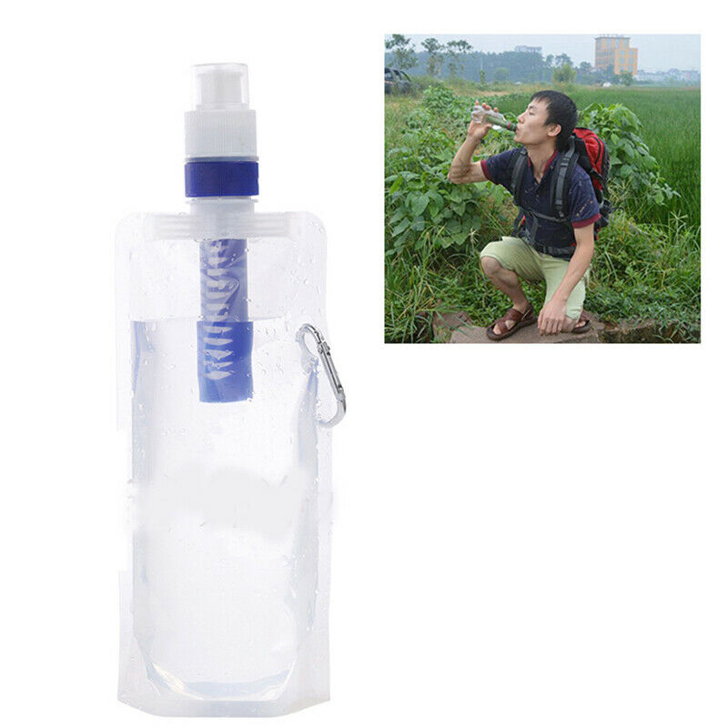 Water Bottle Bag With filter Foldable Drinking Backpack for Outdoor FitnessSJCA