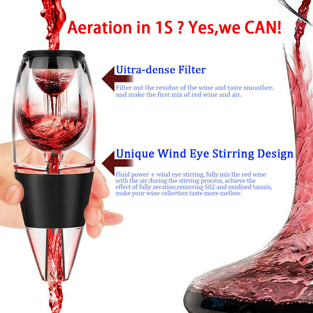 Wine Aerator Red Air Aerating Strainer Decanter for Wine Lover Family Party Bar