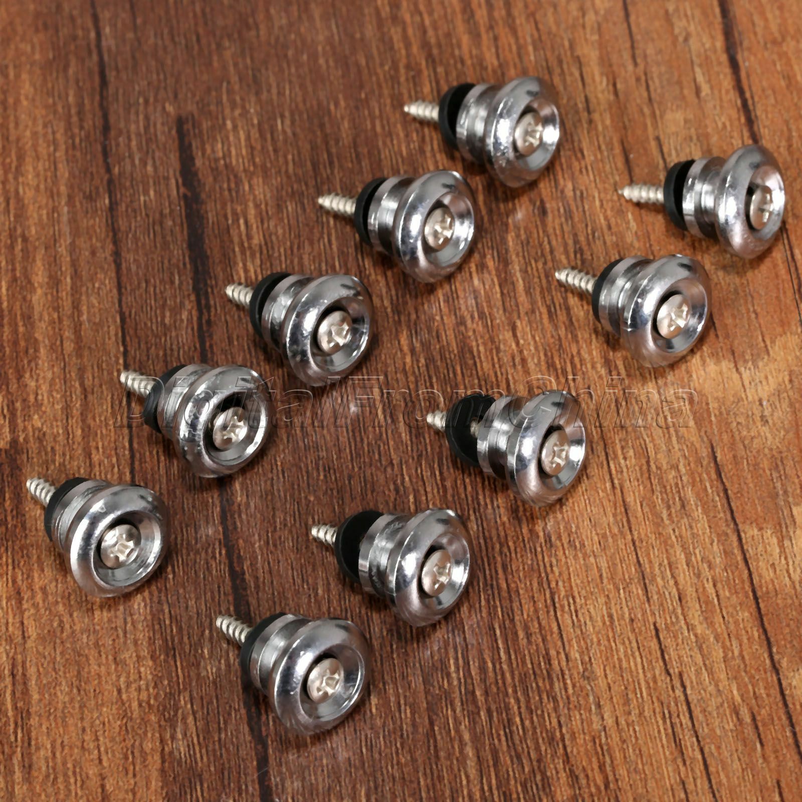 10pcs Acoustic Bass Electric Guitar Ukulele Locking Strap Tail Nail Button Screw