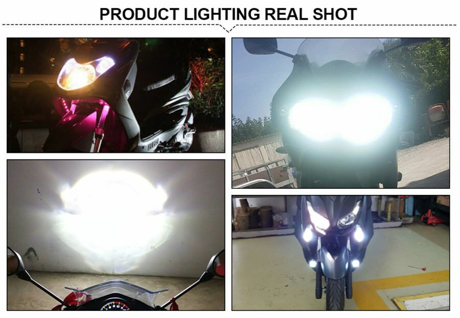 2Pcs 20W 12LED 2000LM Motorcycle Headlight Driving Fog Spotlight Lamp w/ Switch