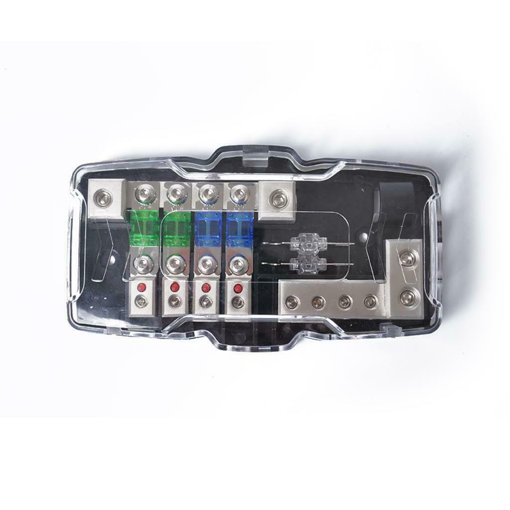 Car ANL Fuse Holder Distribution Block 0/4 AWG In-4/8 AWG Out With Fuses